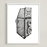 "Camera Illustration" - Art Print in Midnight by Nicole Winn - Framed