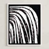 "Waterfall" - Art Print in Charcoal by Leanne Friedberg - Framed