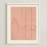 "Amour" - Art Print in blush by Morgan Kendall - Framed