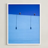 "Blues!" - Art Print in Vibrant Teal Blue by Diana K. Garrett - Framed