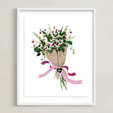 "Minnesota Lady's Slipper Bouquet" - Art Print in Soft pink by Susan Moyal - Framed