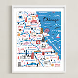 "I Love Chicago" - Art Print in Lake by Jordan Sondler - Framed