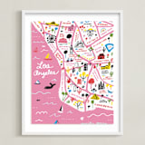 "I Love Los Angeles" - Art Print in Cotton Candy by Jordan Sondler - Framed