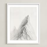 "Mt. Winterfell" - Art Print in Mountain Silver by jinseikou - Framed