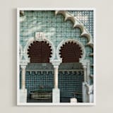 "Fonte Mourisca" - Art Print in Teal by Heather Deffense - Framed