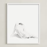 "Nude Study" - Art Print in original charcoal by Ramnik Velji - Framed