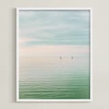 "Hushed Horizon" - Art Print in jade by Keely Norton Owendoff - Framed