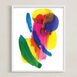 "Abstract Watercolor" - Art Print in Fuchsia by Alexandra Dzh - Framed