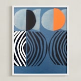 "Solar Eclipse" - Art Print in Galaxy Blue by Deborah Velasquez - Framed