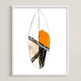 "Surf" - Art Print in retro orange by Susanna Nousiainen - Framed