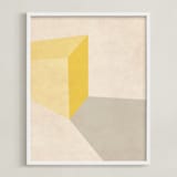 "The light" - Art Print in Yellow by Jennifer Morehead - Framed