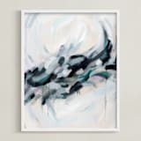 "Swirling Reflection" - Art Print in Navy by Melanie Severin - Framed