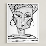"Lady Gray" - Art Print in Grey by Juniper Briggs - Framed