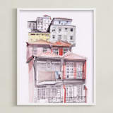 "Portugal" - Art Print in Unique Red by Viktoria Eperjesi - Framed