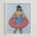 "Violet Intertube 1" - Art Print in Cerulean Blue by Annie Seaton - Framed