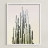 "Summer Yellow Cactus" - Art Print in summer palette by Wilder California - Framed