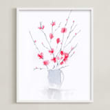 "Silver" - Art Print in Pink  by Lori Wemple - Framed