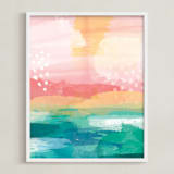 "New Day" - Art Print in Teal by Jess Phoenix - Framed