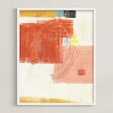 "Red Circle Composition" - Art Print in Rusted Garnet by KATE QUALE - Framed