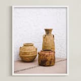 "Pottery II" - Art Print in Terracotta by Crystal Lynn Collins - Framed