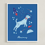 "Space Pup" - Personalized Art Print in Celestial by Kristin Mastoras - Framed