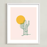 "Saguaro I" - Art Print in Blush by Erika Firm - Framed