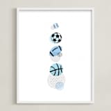 "Pop Art Sports" - Art Print in Periwinkle by Jessie Steury - Framed