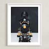 "All Aboard!" - Art Print in railway black by Alicia Abla - Framed