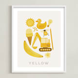 "Ten Yellow Things" - Art Print in Yellow by Ana Peake - Framed