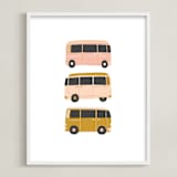 "Vintage Van Crew" - Art Print in Dusty Rose by Alicia Schultz - Framed