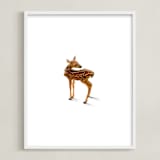 "A Deer Friend" - Art Print in White Tail by Andrew McClintock - Framed