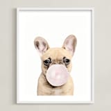 "Bubblegum animals" - Art Print in white by Maja Cunningham - Framed