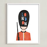 "Royal Guard" - Art Print in Royal Red by Nazia Hyder - Framed