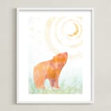 "Wonder II" - Art Print in Grizzly Bear Brown by A Conger - Framed