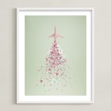 "Go All the Places" - Art Print in Pink on Mint by Chill Day Studio - Framed