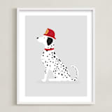 "Fire Dalmatian" - Art Print in Smoke by Ashley Presutti Beasley - Framed