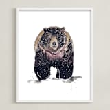 "Nature Bear" - Art Print in Brown by Kelsey McNatt - Framed