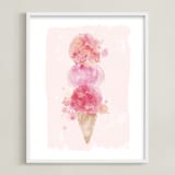 "mermaid scoops" - Art Print in berries by silverscreen studio - Framed