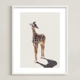 "Baby Giraffe" - Art Print in safari by Kamala Nahas - Framed