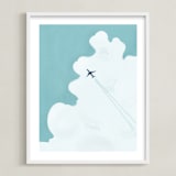 "The Next Adventure" - Art Print in Sunny Sky Blue by Anika Orrock - Framed