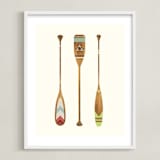 "Let's Get Paddles" - Art Print in Wood by SUWACHI - Framed