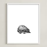 "pétit hérisson" - Art Print in Black by IMG_101 - Framed