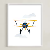 "Stacked Plane" - Art Print in Sun by Jennifer Morehead - Framed