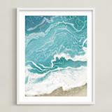 "Incoming Tide" - Art Print in Turquoise by Paula Pecevich - Framed