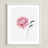 "Leaning In" - Art Print in Pretty Pink by Julie Cha - Framed