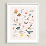 "Sea Alphabet" - Art Print in Blush by Kate Blalock - Framed