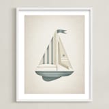 "Sailboat" - Art Print in Sky by Paola Benenati - Framed