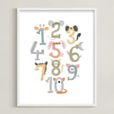"Numbers in Disguise" - Art Print in Pastels by Serineh Eliasian - Framed