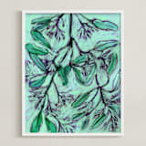"Fragrant Summer " - Art Print in bold mint by Amelia Gluba - Framed