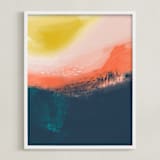 "Into the Deep by Stacy Kron" - Art Print in Coral Waves by Stacy Kron - Framed
